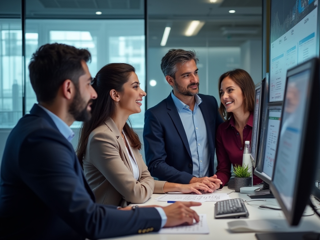 Équipe finance collaborant sur des processus de planification